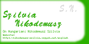 szilvia nikodemusz business card